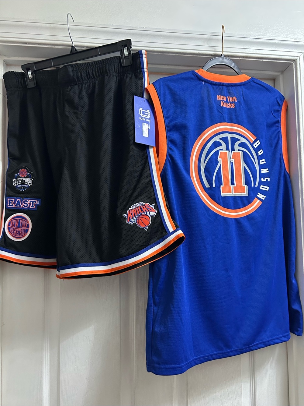 New York Knicks Blue & Black Basketball Jersey and Shorts Set